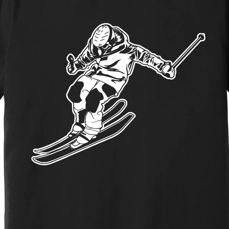 Alpine Skiing Winter Sports Downhill Skier Premium T-Shirt