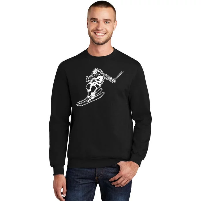 Alpine Skiing Winter Sports Downhill Skier Tall Sweatshirt