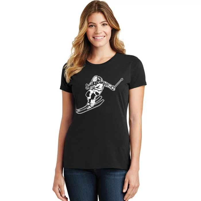 Alpine Skiing Winter Sports Downhill Skier Women's T-Shirt