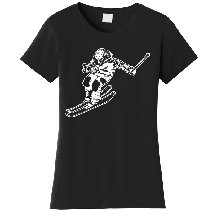 Alpine Skiing Winter Sports Downhill Skier Women's T-Shirt