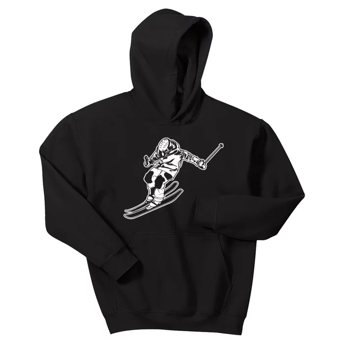 Alpine Skiing Winter Sports Downhill Skier Kids Hoodie