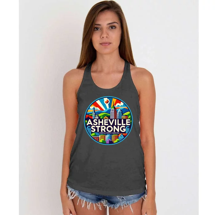 Asheville Strong Western Nc Helene Recovery Women's Knotted Racerback Tank