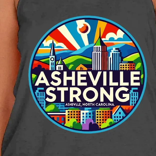 Asheville Strong Western Nc Helene Recovery Women's Knotted Racerback Tank