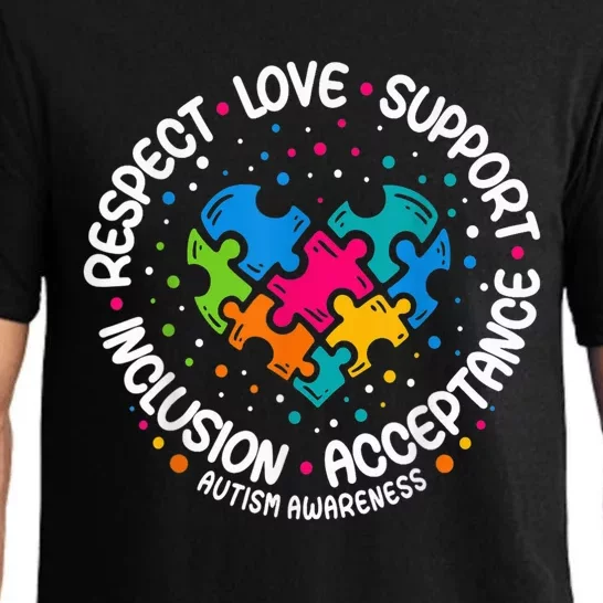 Autism Shirt Wo  Respect Love Support Autism Awareness Pajama Set