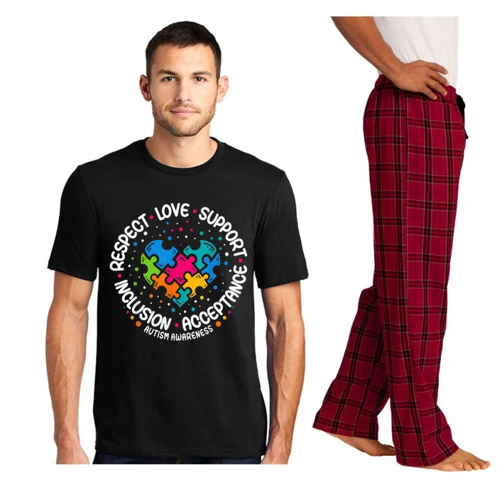 Autism Shirt Wo  Respect Love Support Autism Awareness Pajama Set