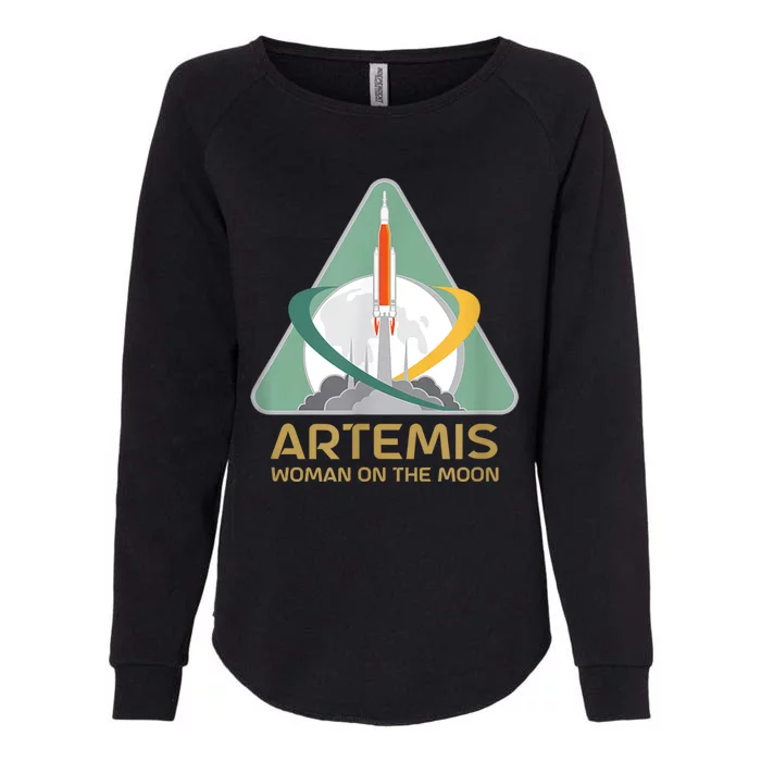 Artemis Space Woman On The Moon Womens California Wash Sweatshirt