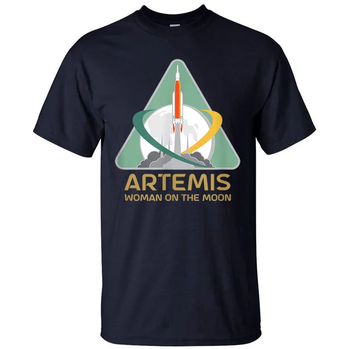 Artemis Space Woman On The Moon Tall T-Shirt