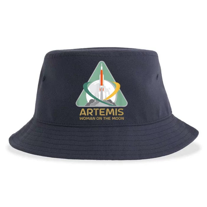 Artemis Space Woman On The Moon Sustainable Bucket Hat