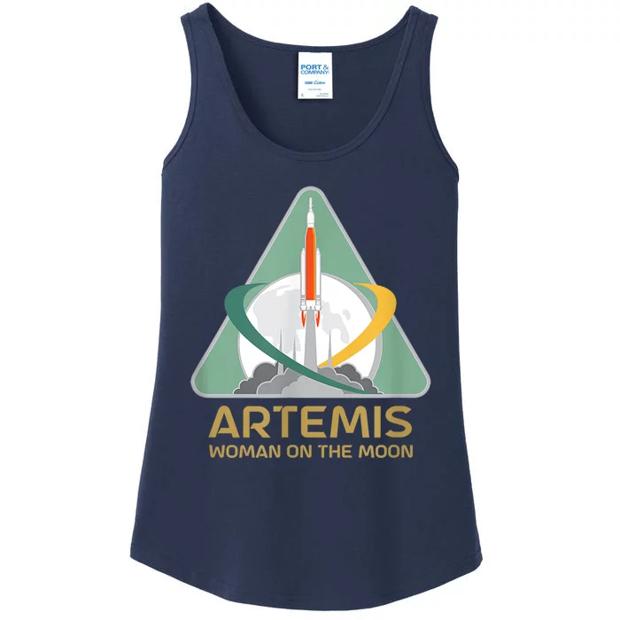 Artemis Space Woman On The Moon Ladies Essential Tank