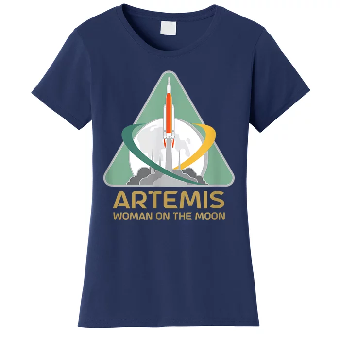 Artemis Space Woman On The Moon Women's T-Shirt