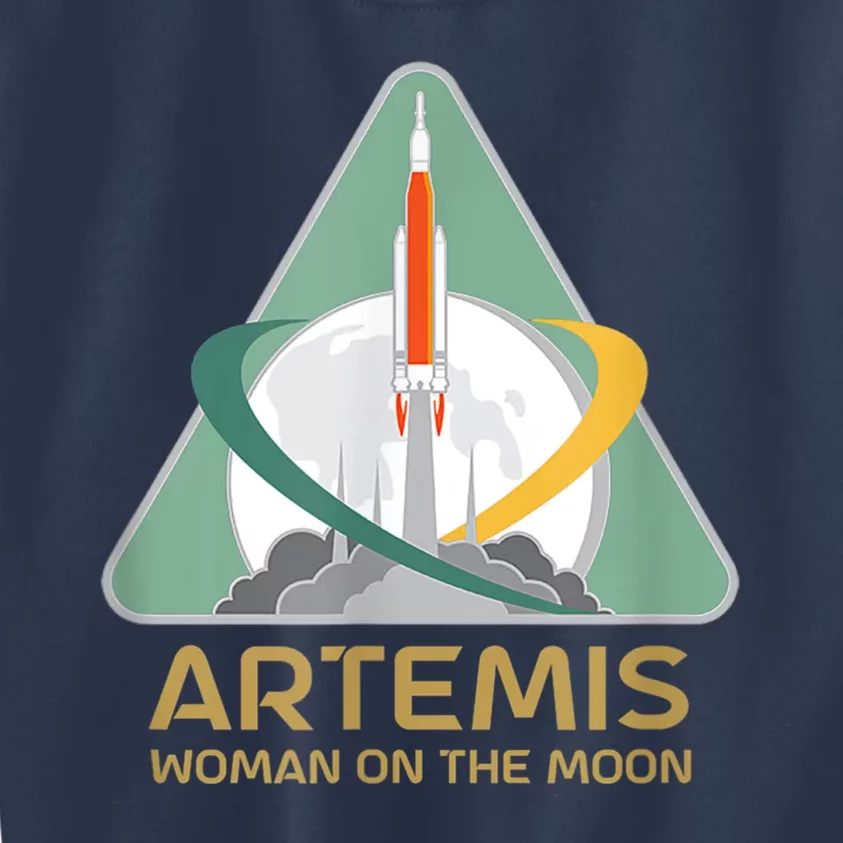 Artemis Space Woman On The Moon Kids Sweatshirt