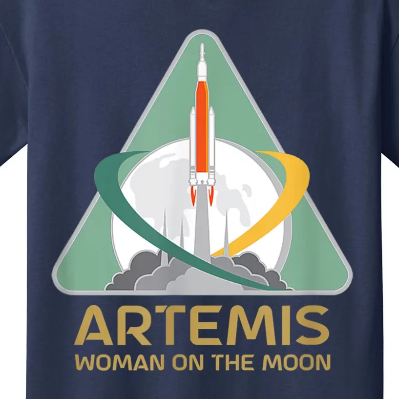 Artemis Space Woman On The Moon Kids T-Shirt