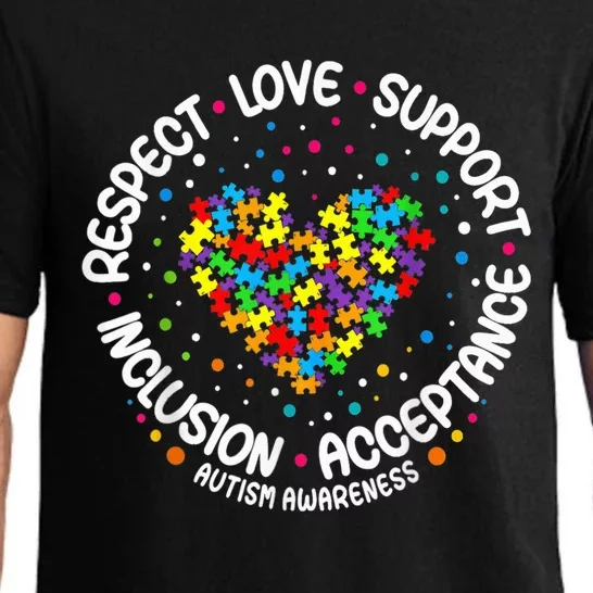 Autism Shirt Wo  Respect Love Support Autism Awareness Pajama Set