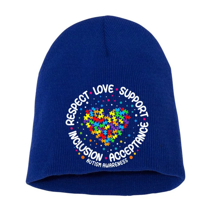 Autism Shirt Wo  Respect Love Support Autism Awareness Short Acrylic Beanie