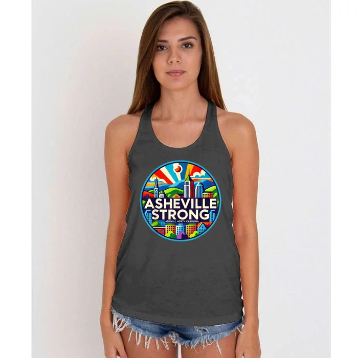 Asheville Strong Western Nc Helene Recovery Gift Women's Knotted Racerback Tank