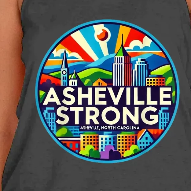 Asheville Strong Western Nc Helene Recovery Gift Women's Knotted Racerback Tank