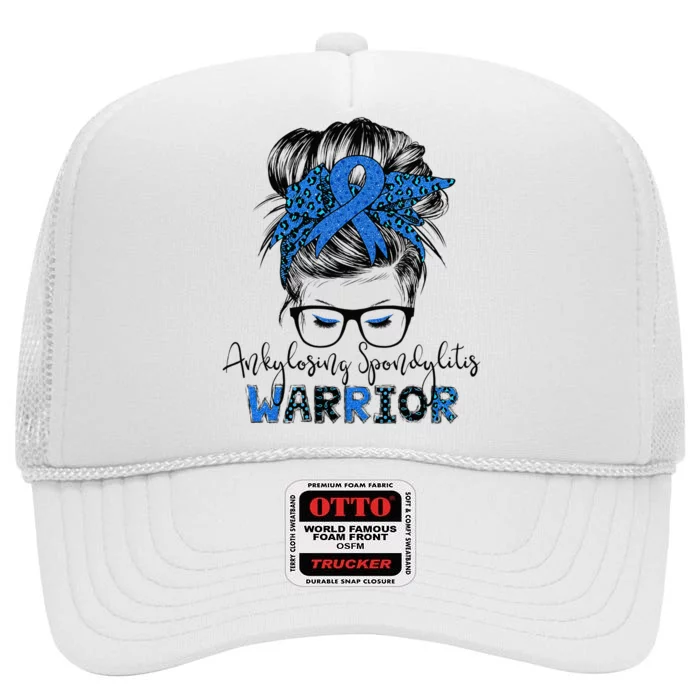 Ankylosing Spondylitis warrior messy hair bun High Crown Mesh Trucker Hat