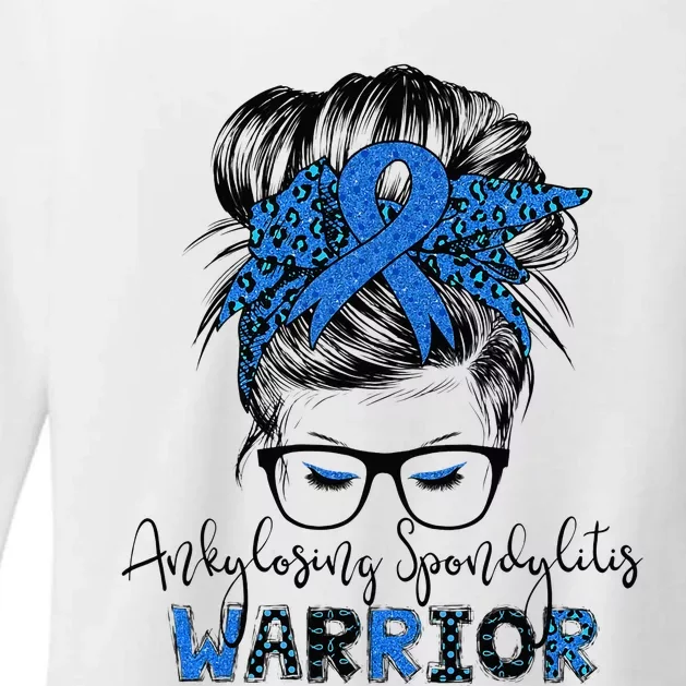 Ankylosing Spondylitis warrior messy hair bun Womens CVC Long Sleeve Shirt