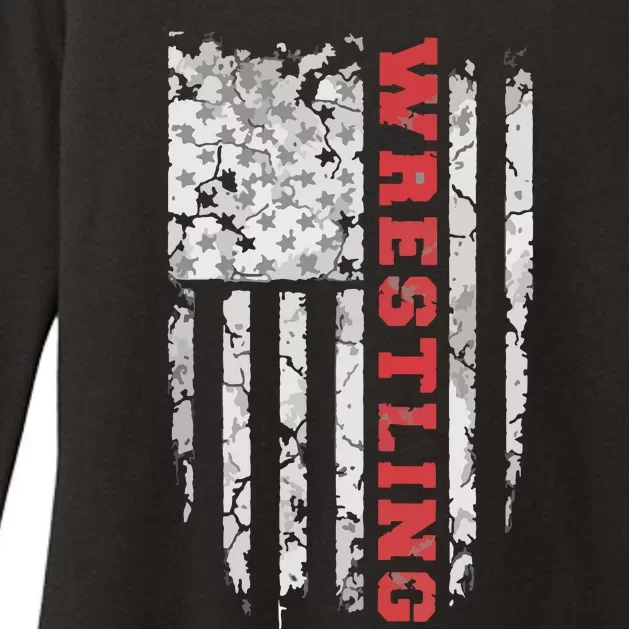 American Sport Wrestling USA Tee Womens CVC Long Sleeve Shirt