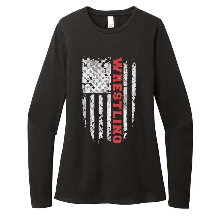 American Sport Wrestling USA Tee Womens CVC Long Sleeve Shirt