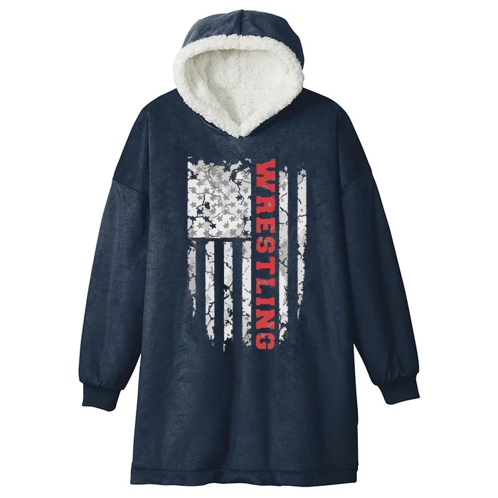 American Sport Wrestling USA Tee Hooded Wearable Blanket