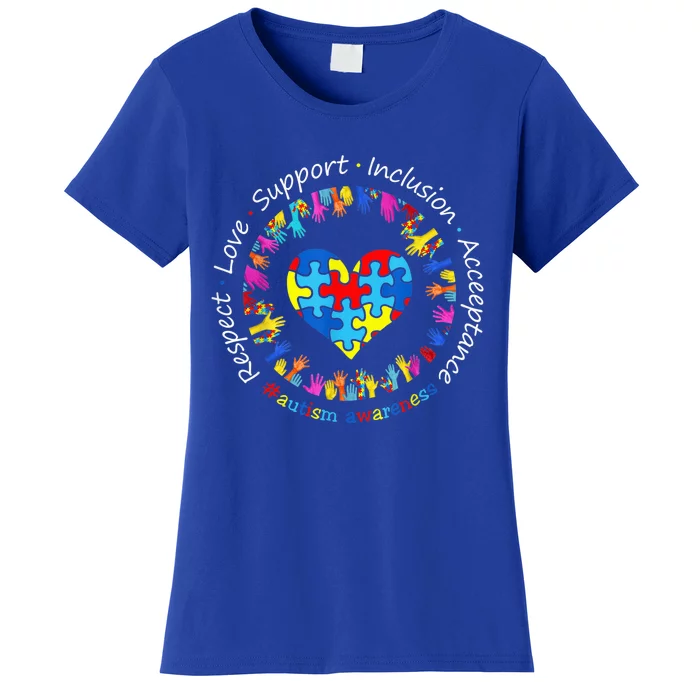 Autism Shirt Wo  Respect Love Support Autism Awareness Women's T-Shirt