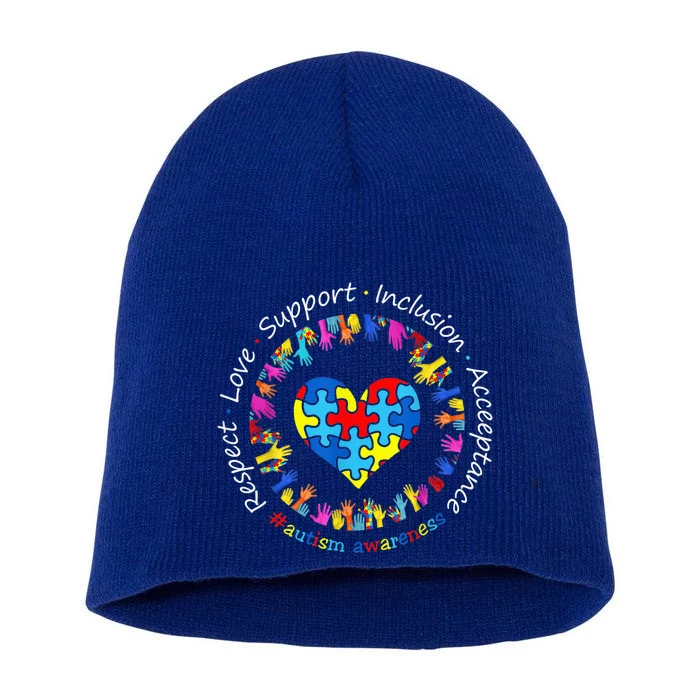 Autism Shirt Wo  Respect Love Support Autism Awareness Short Acrylic Beanie