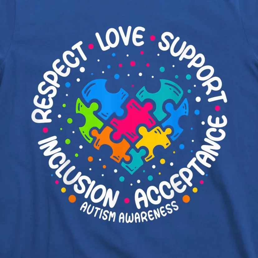 Autism Shirt Wo  Respect Love Support Autism Awareness T-Shirt