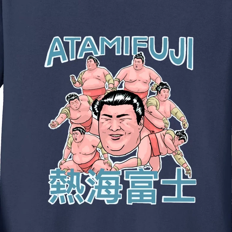 Atamifuji Sumo Wrestler Japan 熱海富士 相撲 Kids Long Sleeve Shirt