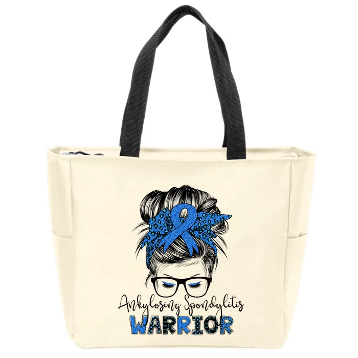 Ankylosing Spondylitis warrior messy hair bun Zip Tote Bag