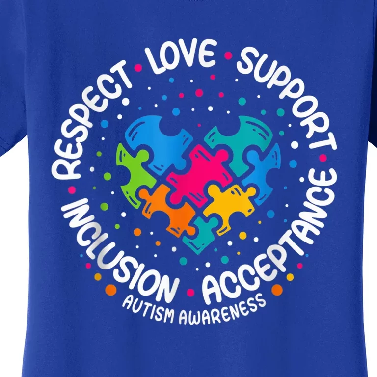 Autism Shirt Wo  Respect Love Support Autism Awareness Women's T-Shirt