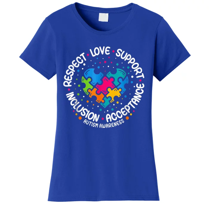 Autism Shirt Wo  Respect Love Support Autism Awareness Women's T-Shirt