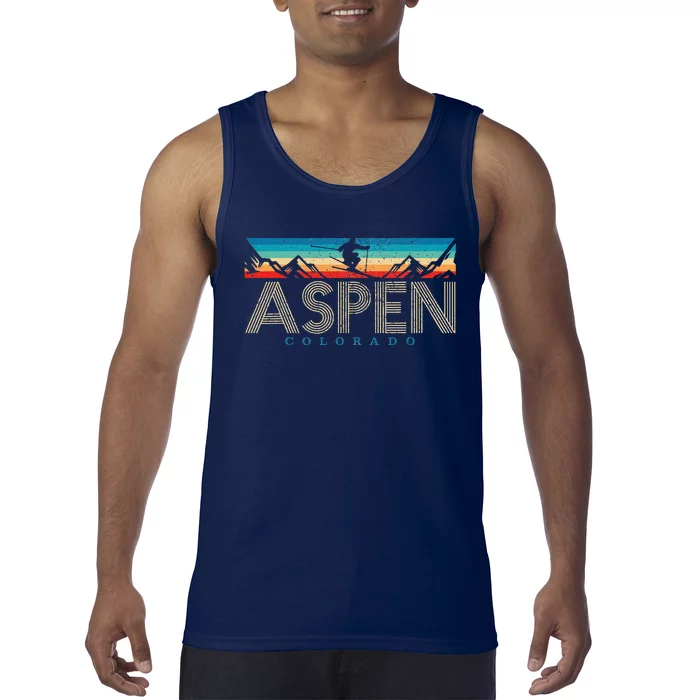 Aspen Skiing Winter Sport Colorado Ski Souvenir Tank Top