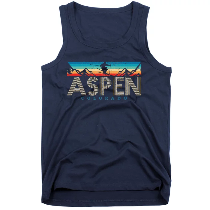 Aspen Skiing Winter Sport Colorado Ski Souvenir Tank Top