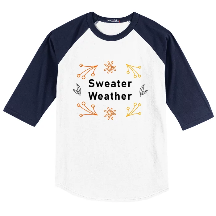 Autumn Sweater Weather Graphic Baseball Sleeve Shirt