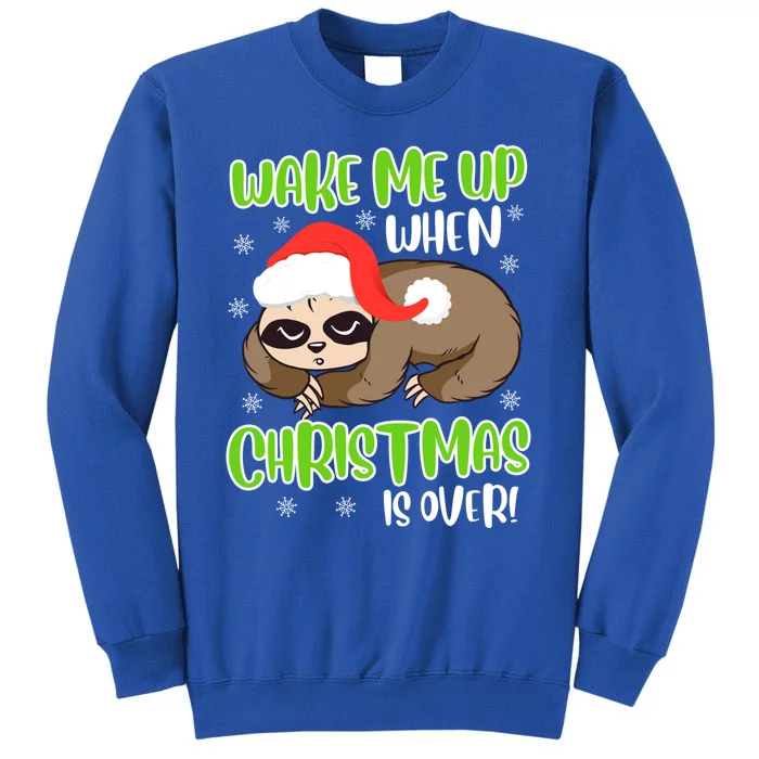 Antichristmas Sloth Wake Me Up Ugly Christmas Meaningful Gift Tall Sweatshirt