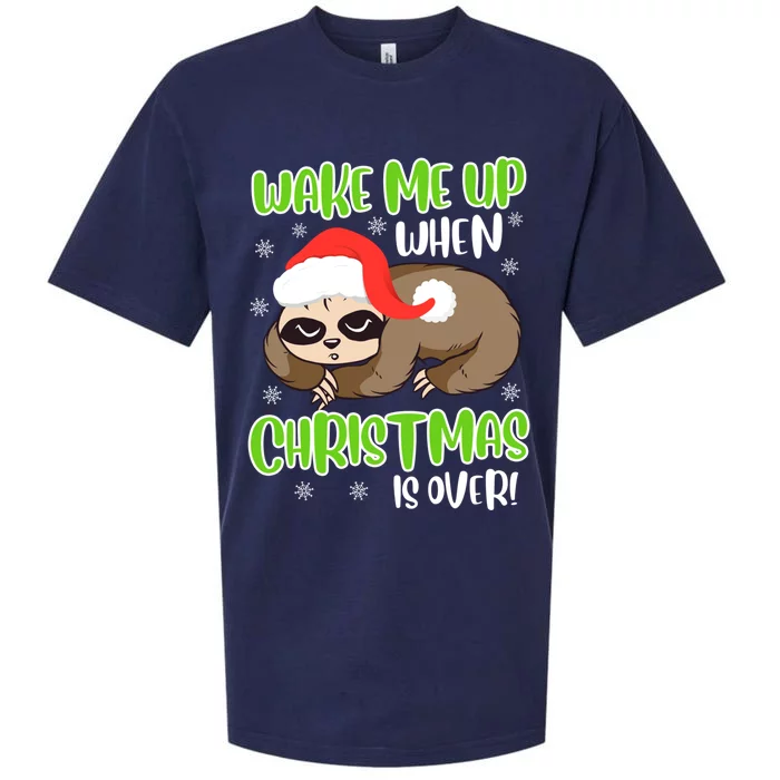 Antichristmas Sloth Wake Me Up Ugly Christmas Meaningful Gift Sueded Cloud Jersey T-Shirt