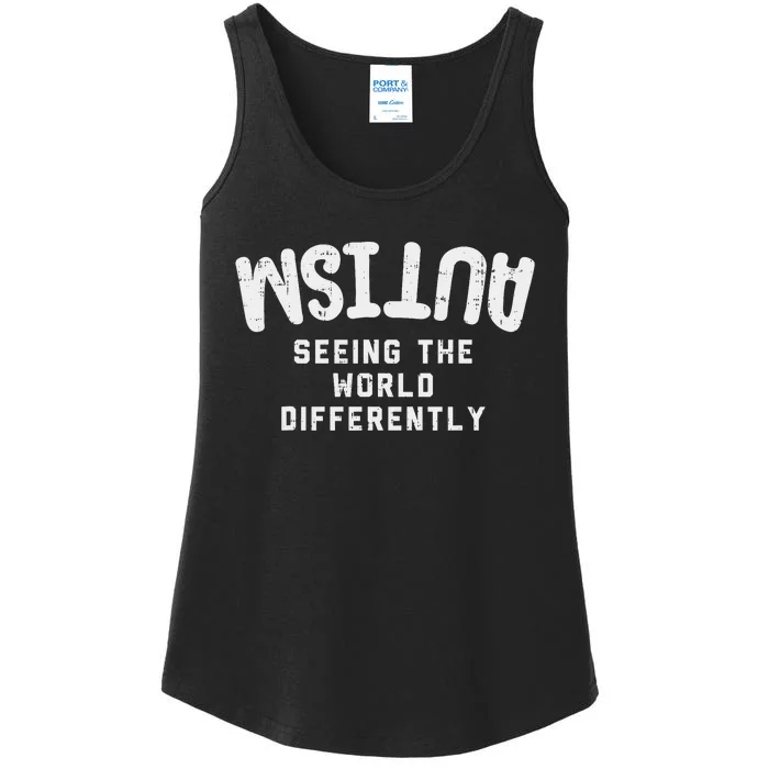 Autism Seeing World Differently Awareness Autistic Ladies Essential Tank