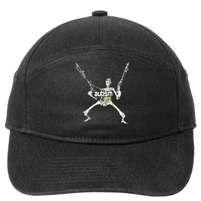 Autism Skeleton With Guns 7-Panel Snapback Hat