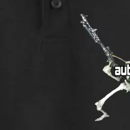 Autism Skeleton With Guns Dry Zone Grid Performance Polo