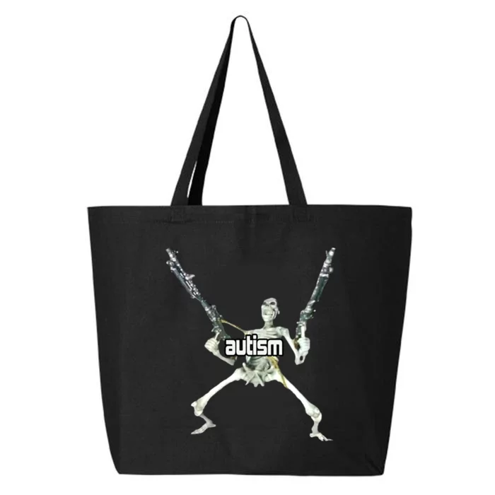 Autism Skeleton With Guns 25L Jumbo Tote