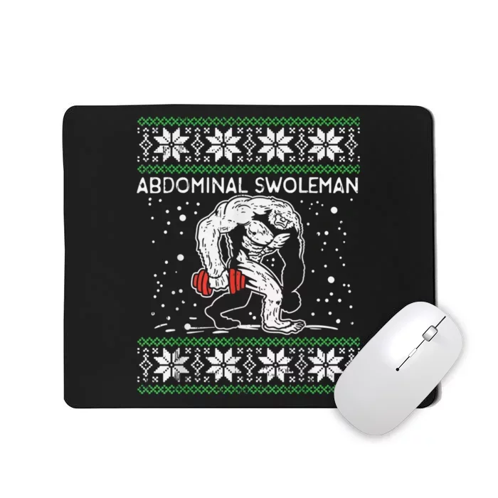 Abdominal Swoleman Yeti Fun Christmas Gym Weightlifter Mousepad