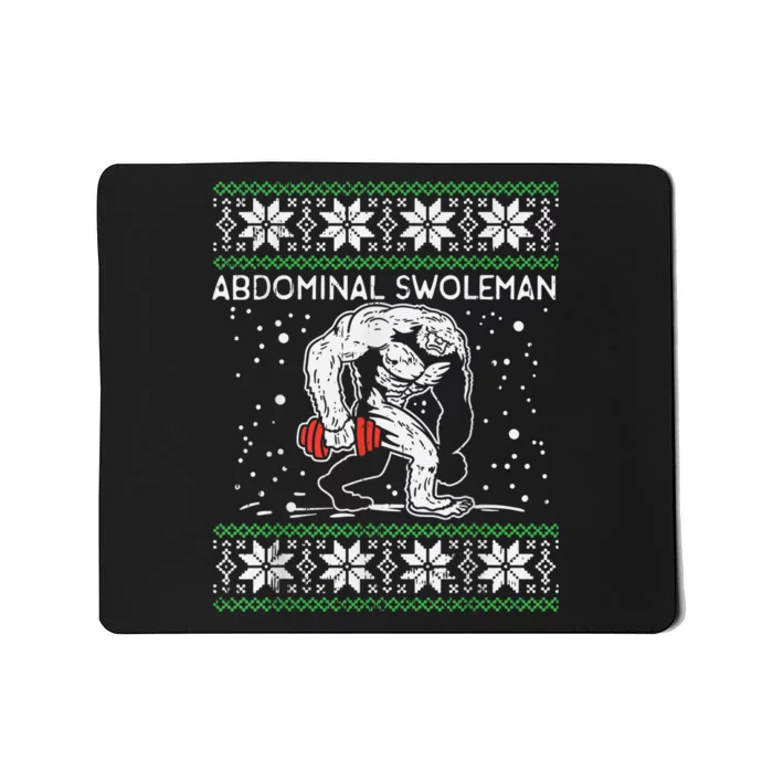 Abdominal Swoleman Yeti Fun Christmas Gym Weightlifter Mousepad