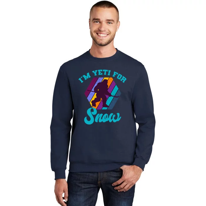 Alpine Ski Yeti Retro Vintage Slope Downhill Skiing Skier Tall Sweatshirt