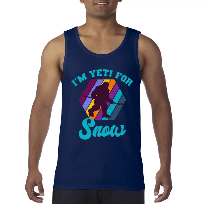 Alpine Ski Yeti Retro Vintage Slope Downhill Skiing Skier Tank Top