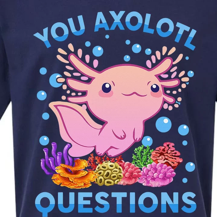 Axolotl Shirt You Axolotl Questions Pink Cute Sueded Cloud Jersey T-Shirt