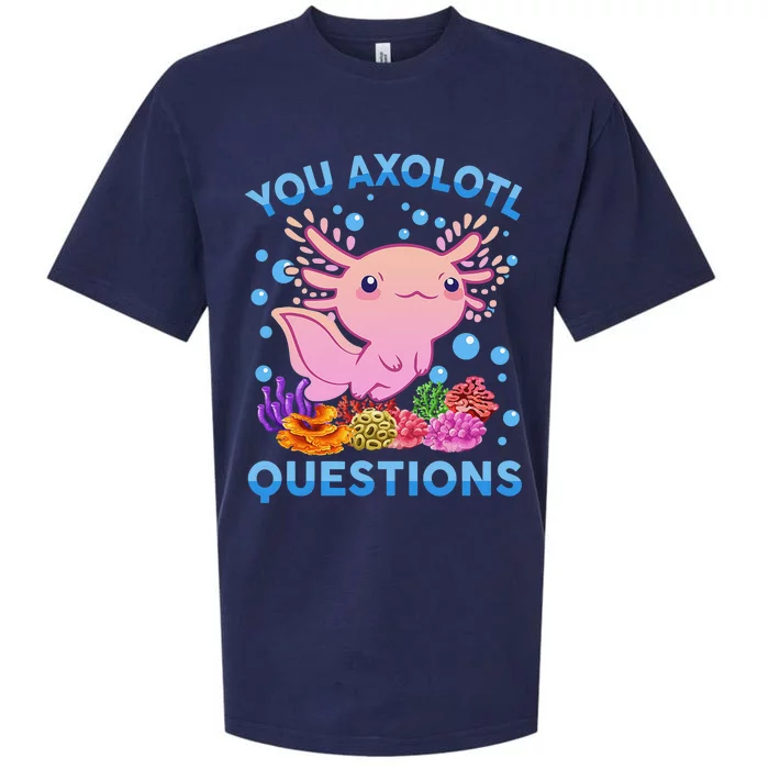 Axolotl Shirt You Axolotl Questions Pink Cute Sueded Cloud Jersey T-Shirt