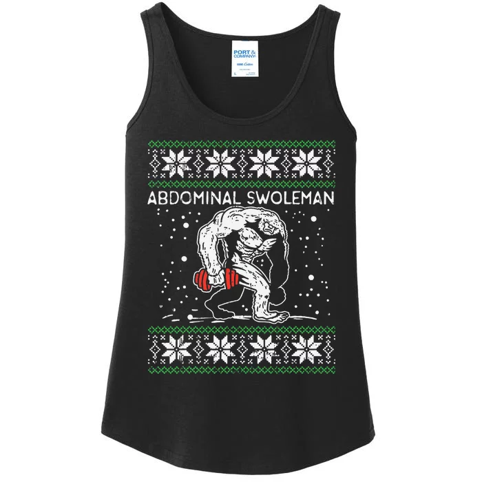 Abdominal Swoleman Yeti Fun Christmas Gym Weightlifter Gift Ladies Essential Tank