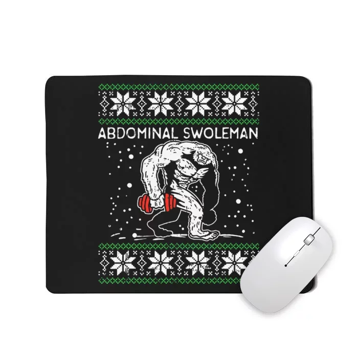 Abdominal Swoleman Yeti Fun Christmas Gym Weightlifter Gift Mousepad