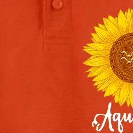 Aquarius Sunflower Zodiac Sign Floral Astrology Gift Dry Zone Grid Performance Polo